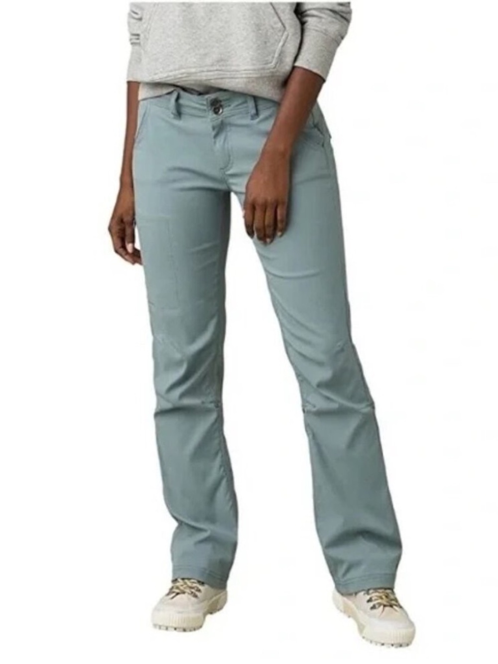 Prana Halle low rise boot cut light blue pants
